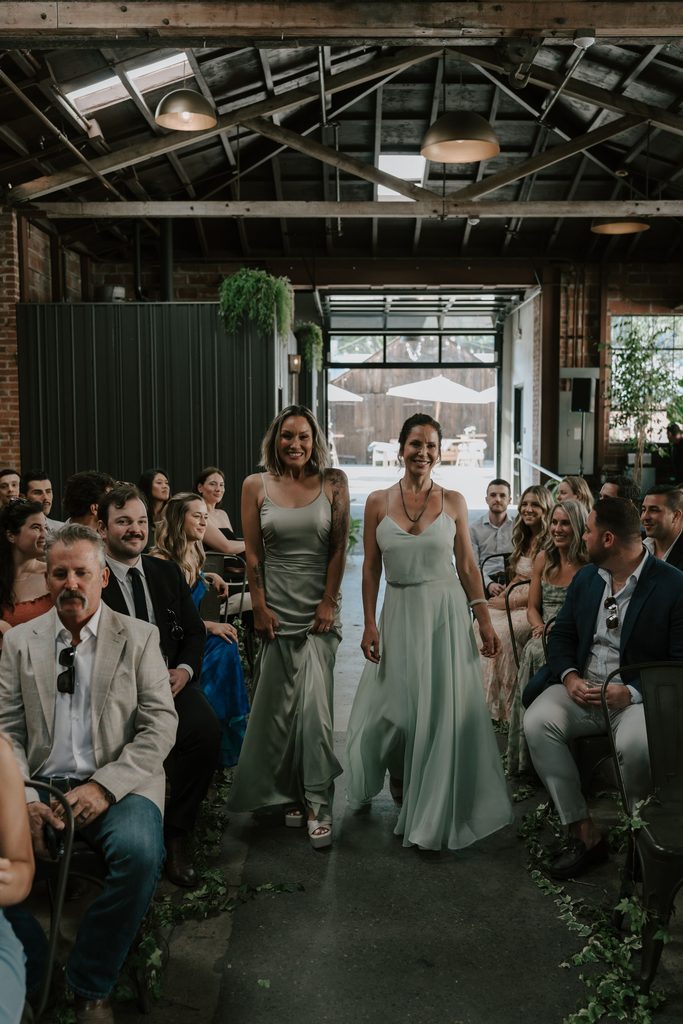 Lily walking down the aisle at The Penny in San Luis Obispo